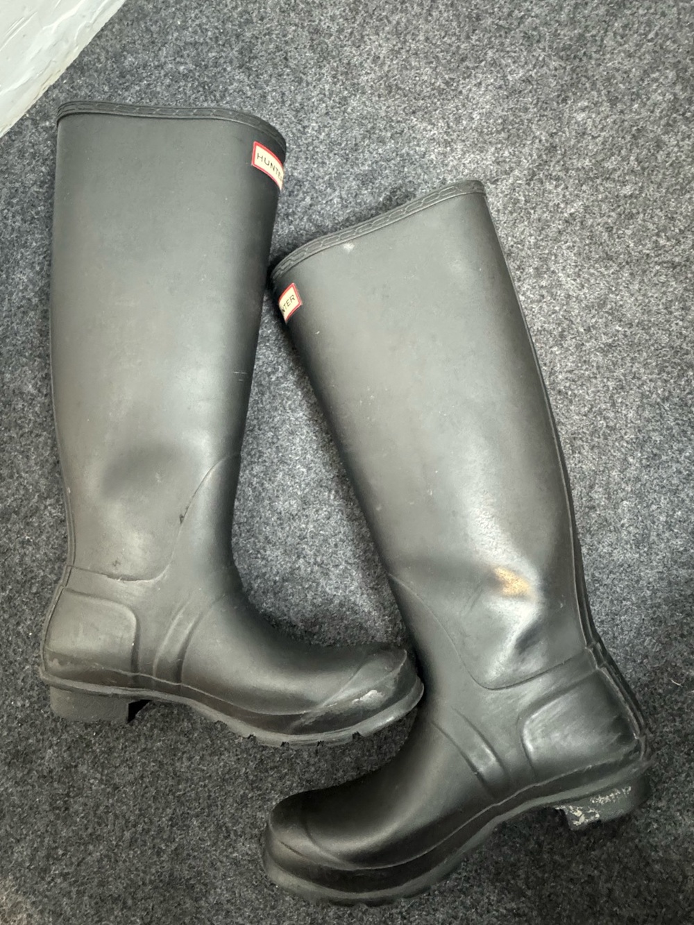 Hunter Original Tall Rain Boots Black Matte Waterproof Rubber Wellies Womens - Picture 6 of 9